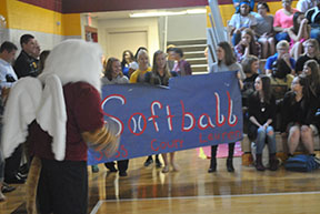 School spirit is displayed as the senior teams are announced.