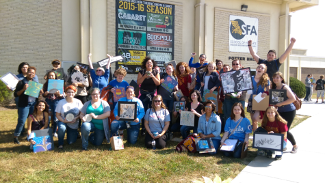 The 25 students whose art work won an award at Missouri Western State University on Oct. 7.