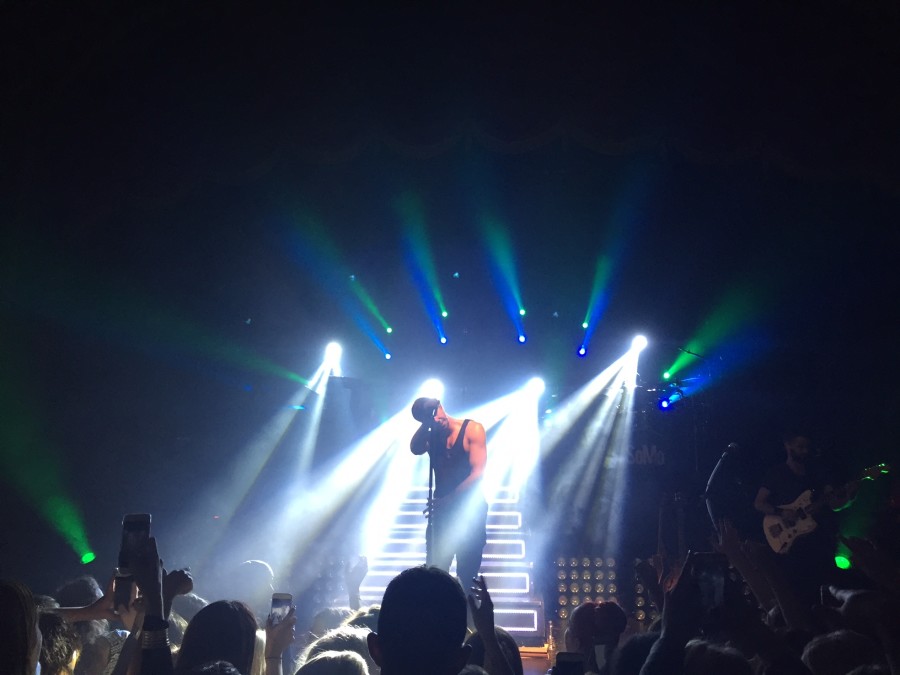 A phone photo taken from the crowd point of view on Friday, October 2.