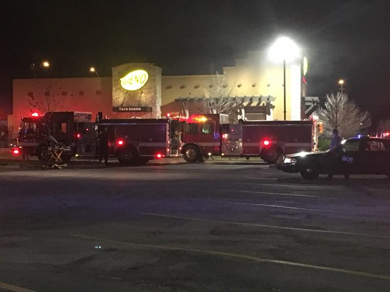 Firefighters and police officers arriving to the fire at Taco Bueno located on  Vivion on Dec. 5. 