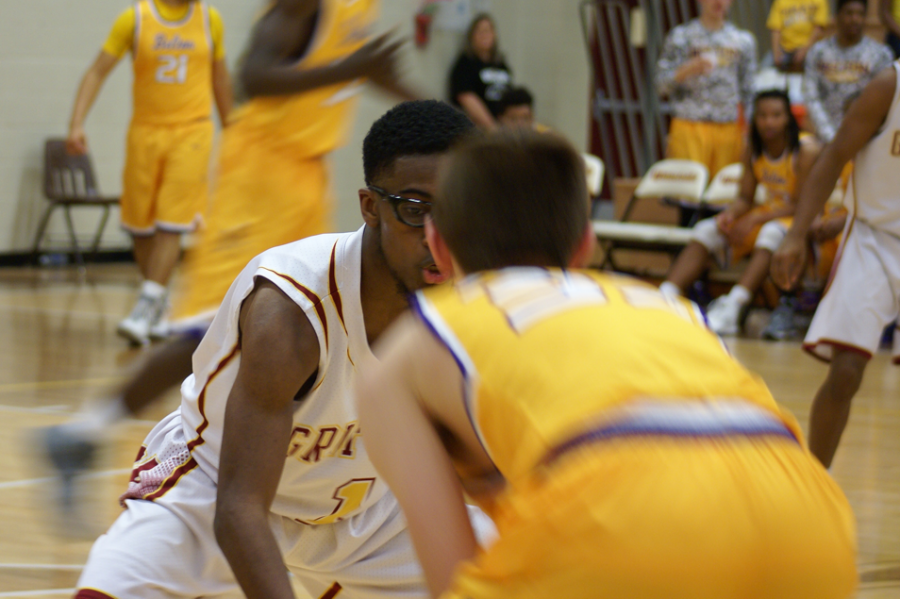 Senior+Jimmie+Todd+playing+in+the+Pack+the+House+basketball+game+on+Feb.+19.