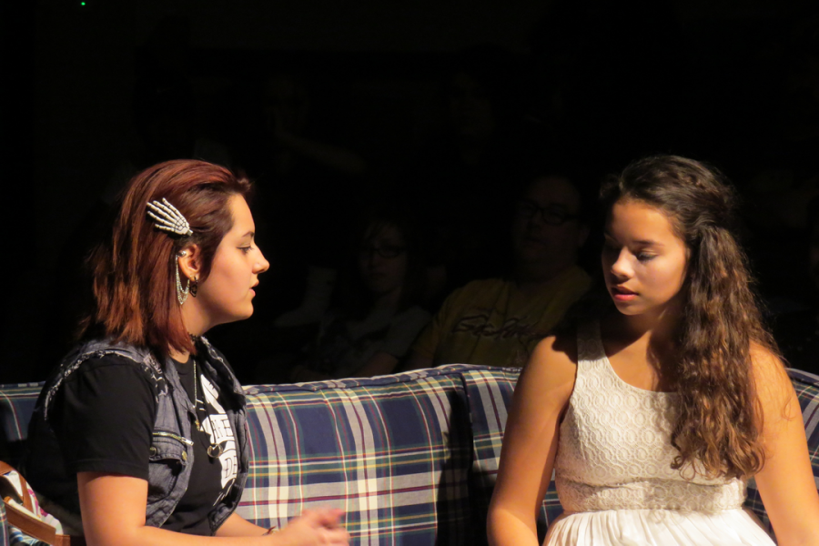 Freshmen Roselena Rodriguez and grade fist last acting in Shorts on