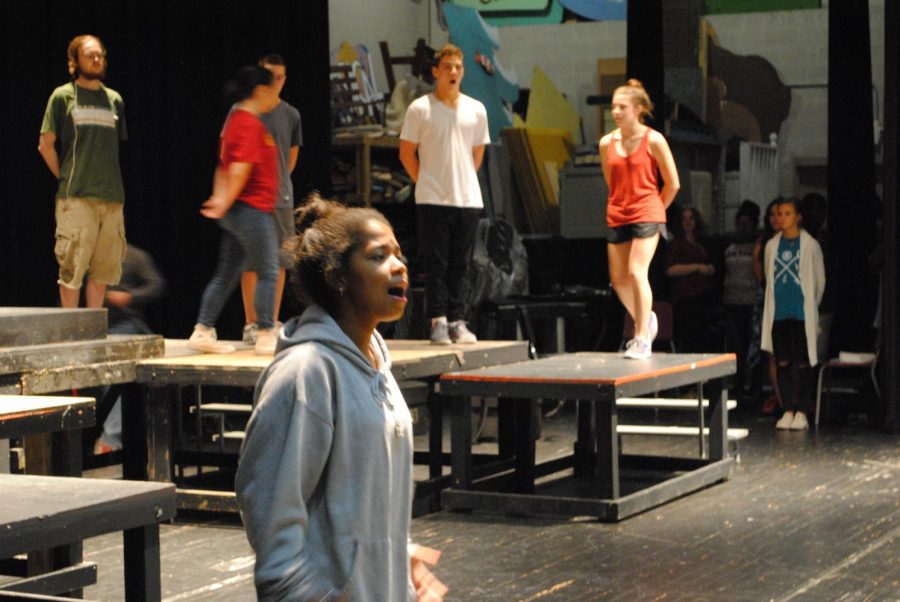 Junior+Julia+Madison+performs+as+%E2%80%9CAida%E2%80%9D%2C+the+title+character+of+the+fall+musical%2C+during+rehearsal+on+Sept.+20.+