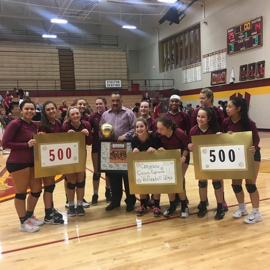 Volleyball coach Mike Espinosa achieves 500th win