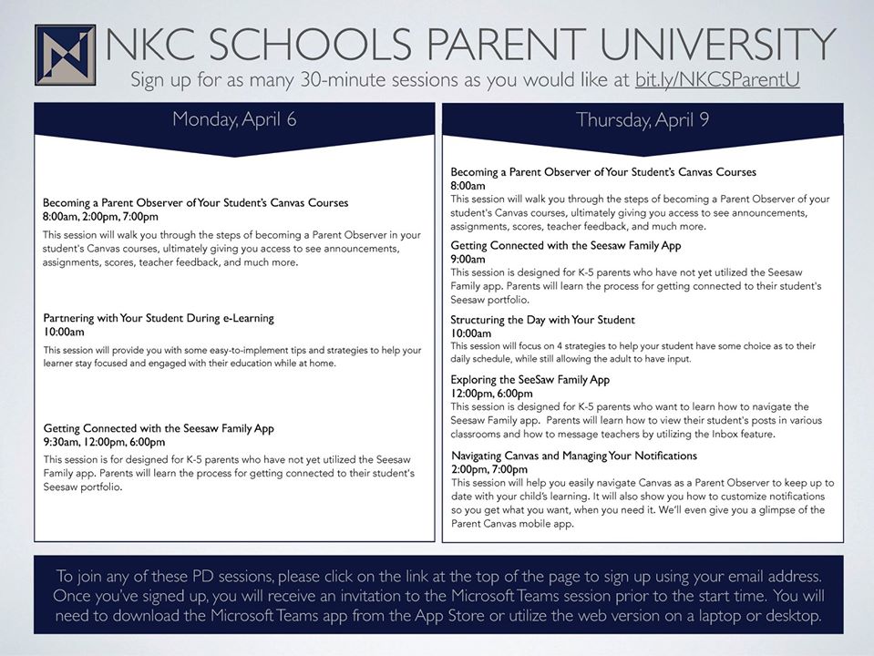 NKC Schools hosts eLearning training sessions for staff parents