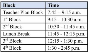 eLearning Bell Schedule